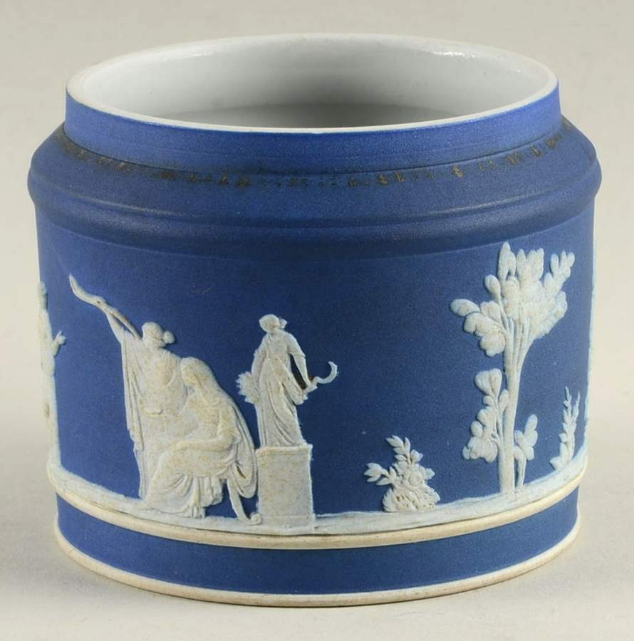 Cream Color on Wedgwood Blue Jasperware Brewster Sugar Bowl No Lid by Wedgwood-1