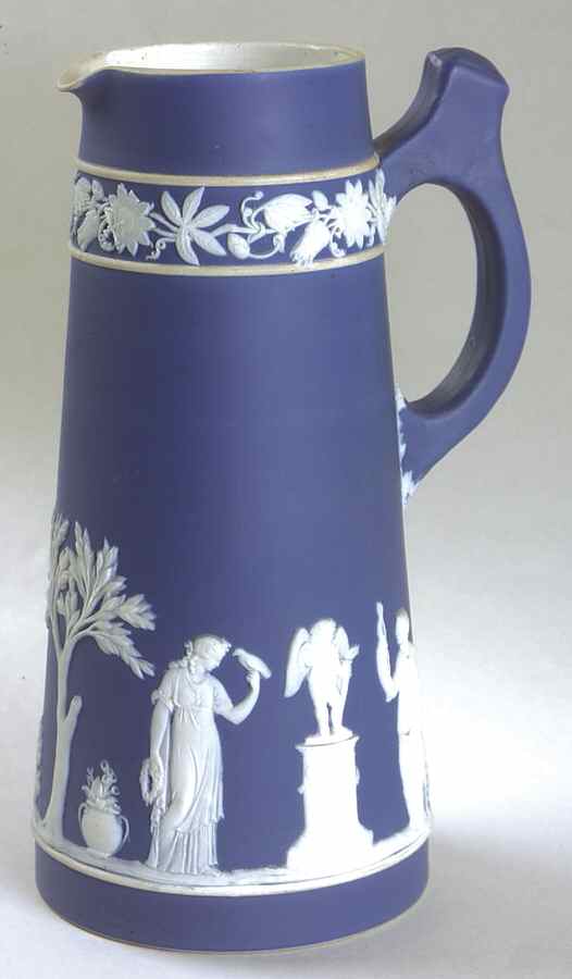 Cream Color on Wedgwood Blue Jasperware 20 Oz Caterer Jug by Wedgwood-1