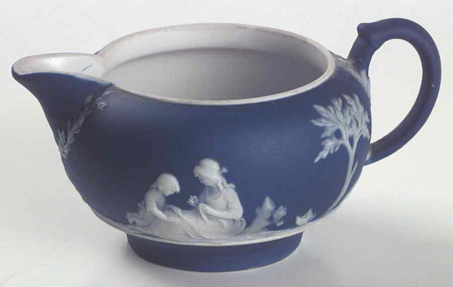 Cream Color on Wedgwood Blue Jasperware 146 Shape Creamer by Wedgwood-1