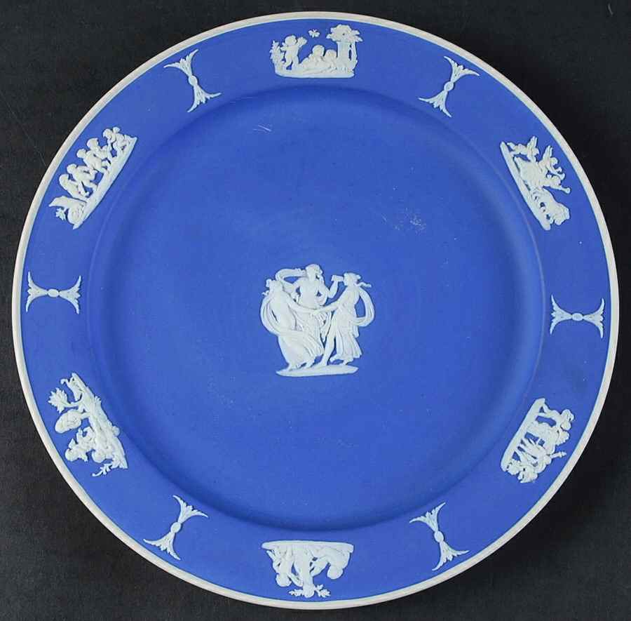 Cream Color on Wedgwood Blue Jasperware Salad Plate by Wedgwood-1