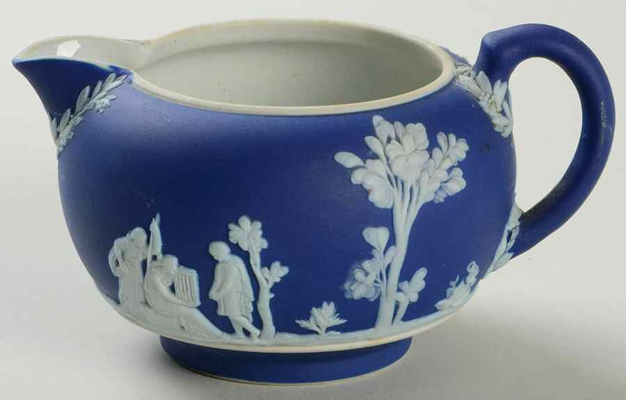 Cream Color on Wedgwood Blue Jasperware Mini Creamer by Wedgwood-1