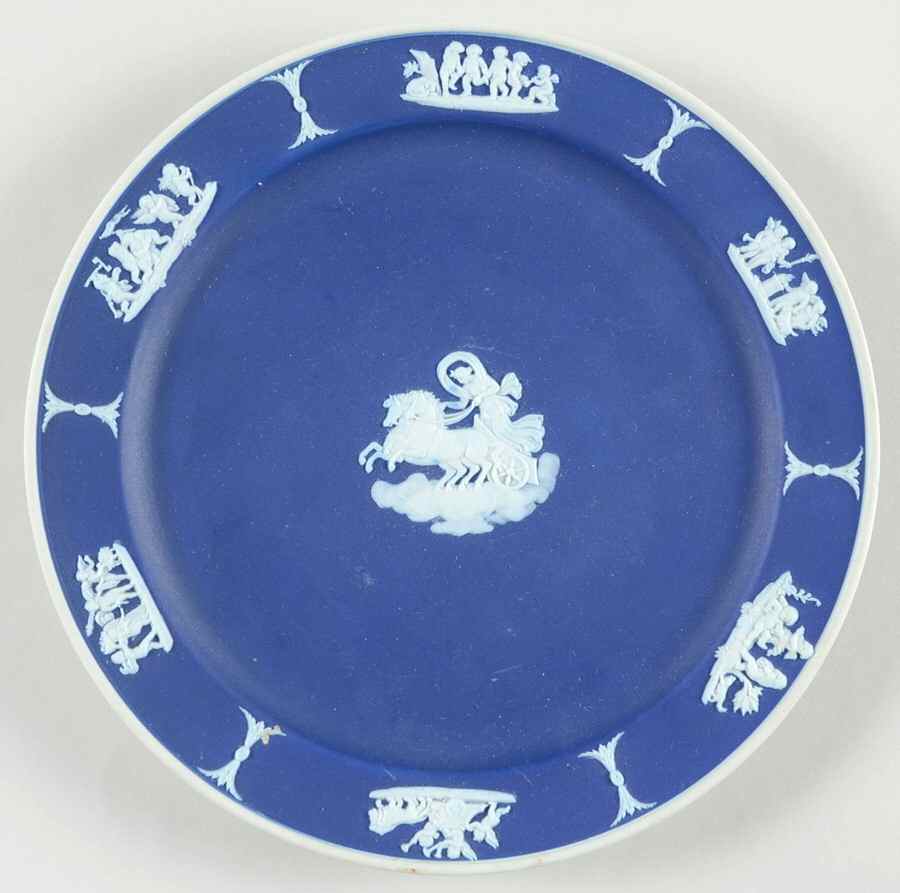 Cream Color on Wedgwood Blue Jasperware Salad Plate by Wedgwood-1