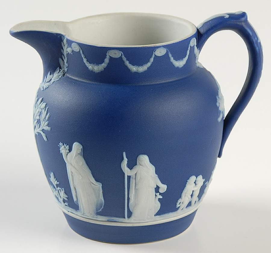 Cream Color on Wedgwood Blue Jasperware Creamer by Wedgwood-1