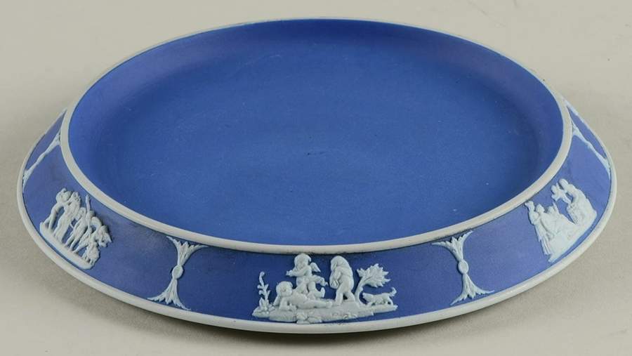 Cream Color on Wedgwood Blue Jasperware Tea Tile by Wedgwood-1