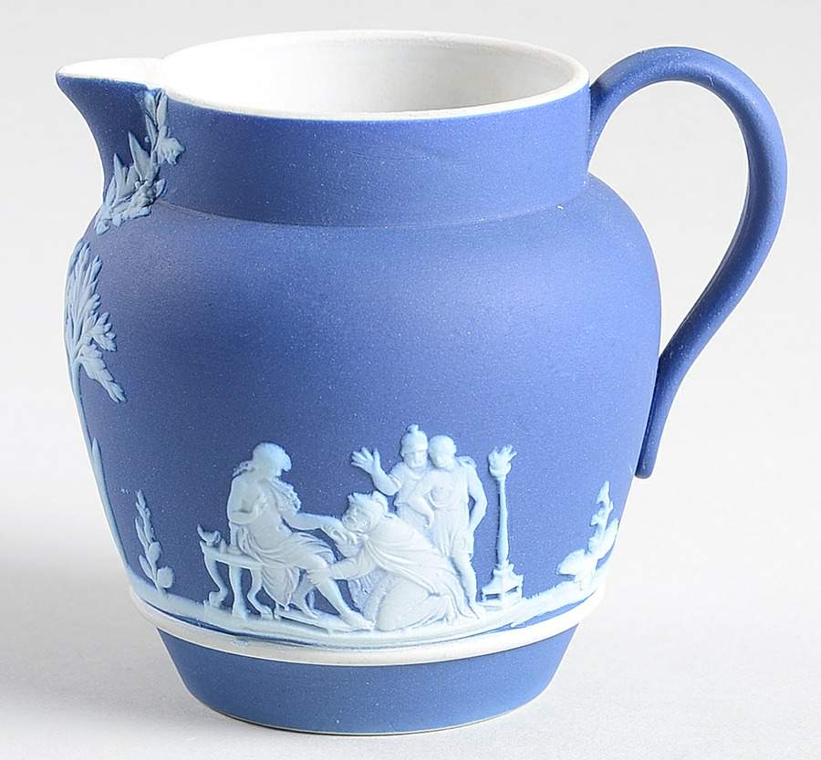 Cream Color on Wedgwood Blue Jasperware Mini Creamer by Wedgwood-1