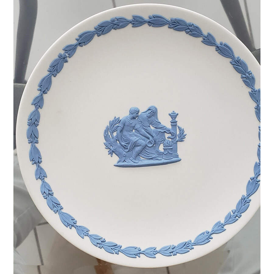 Lavender (Pale Blue) on Cream Color Jasperware Collector Plate by Wedgwood-1