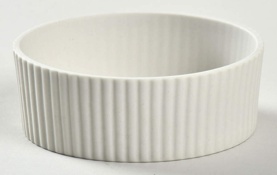 Lavender (Pale Blue) on Cream Color Jasperware 3" Round Fluted Box-No Lid by Wedgwood-1