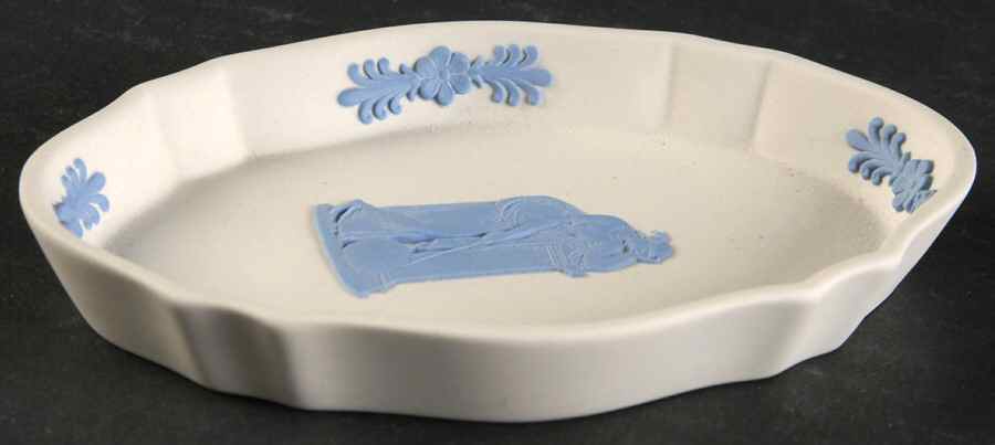 Lavender (Pale Blue) on Cream Color Jasperware Silver Tray by Wedgwood-1