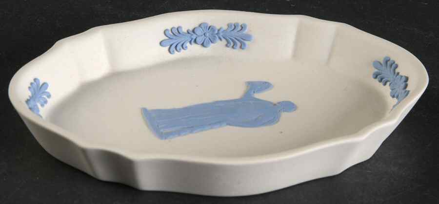 Lavender (Pale Blue) on Cream Color Jasperware Silver Tray by Wedgwood-1