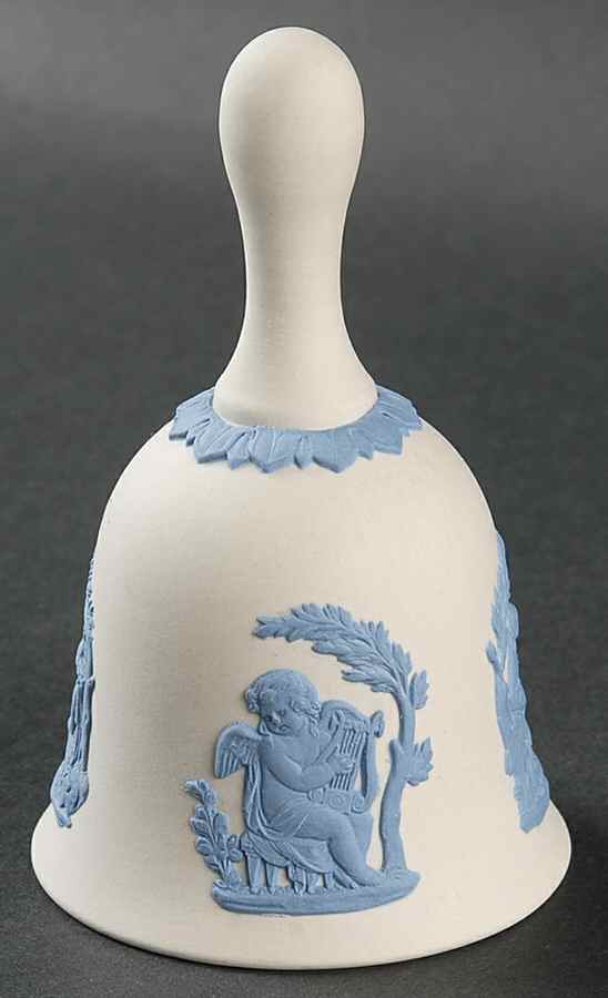 Lavender (Pale Blue) on Cream Color Jasperware Bell by Wedgwood-1