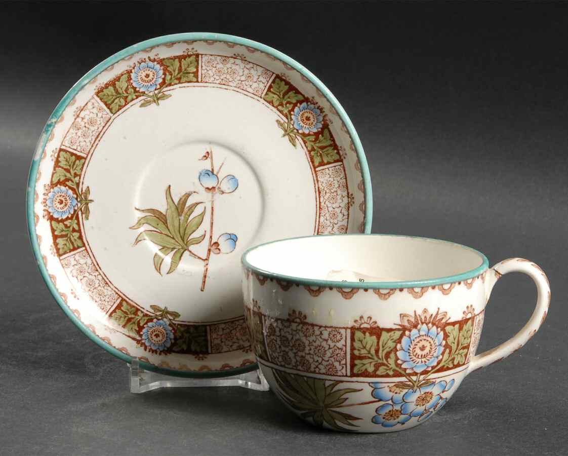Japonica Sprigs Flat Cup & Saucer Set by Wedgwood-1