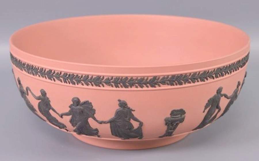 Black on Terra Cotta Jasperware Dancing Hours Bowl by Wedgwood-1