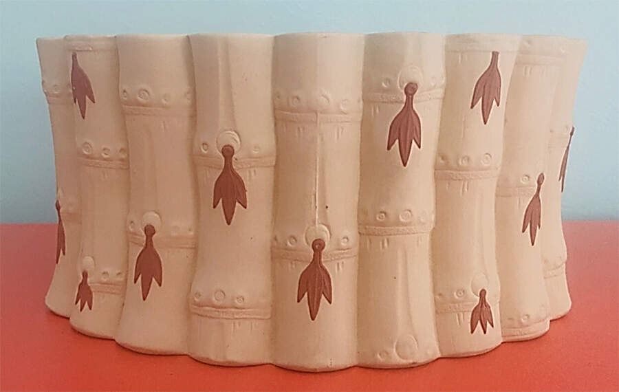 Terra Cotta on Primrose Jasperware 4" Jardiniere by Wedgwood-1