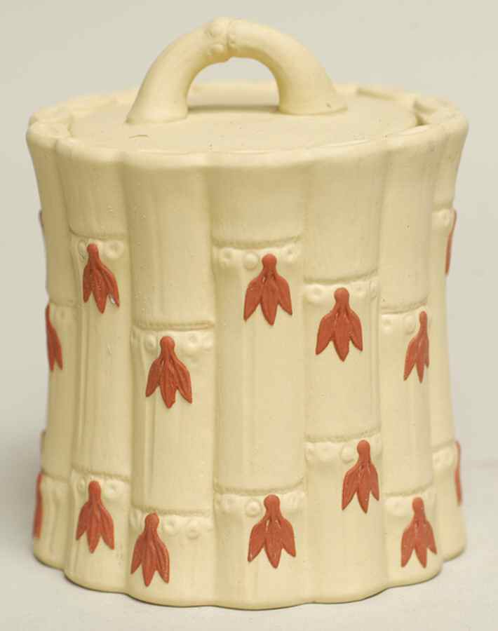 Terra Cotta on Primrose Jasperware Sugar Bowl & Lid by Wedgwood-1