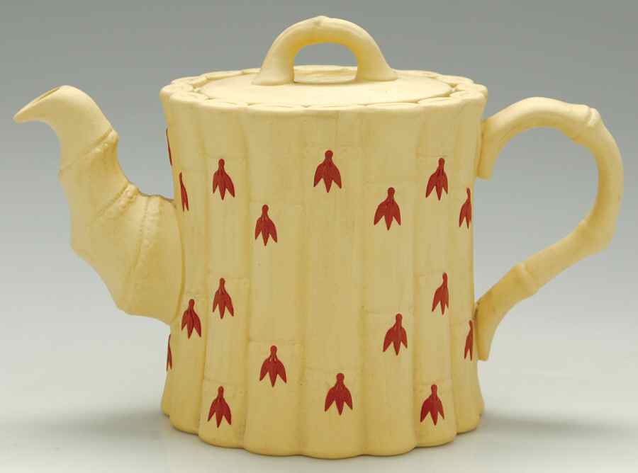 Terra Cotta on Primrose Jasperware Teapot & Lid by Wedgwood-1