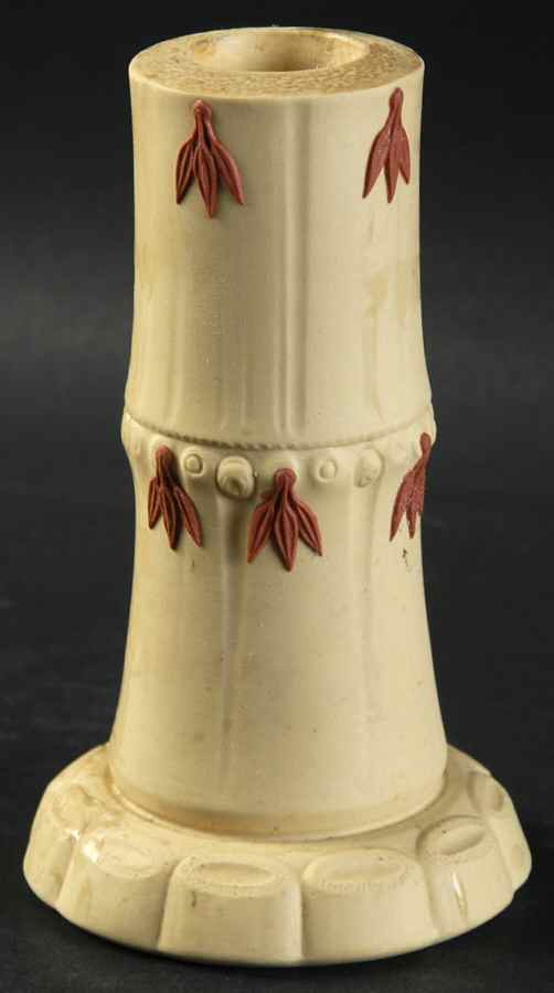 Terra Cotta on Primrose Jasperware Small Candlestick by Wedgwood-1