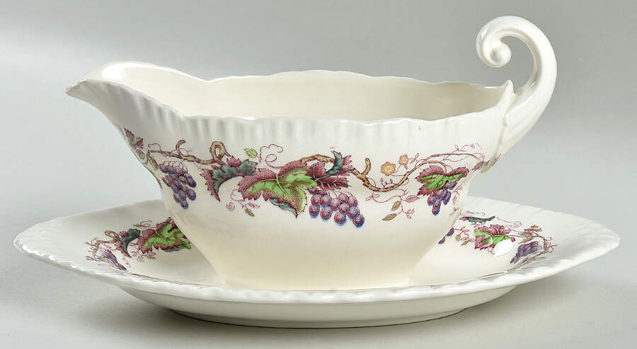 Jefferson Old Vine Gravy Boat with Attached Underplate by Wedgwood-1
