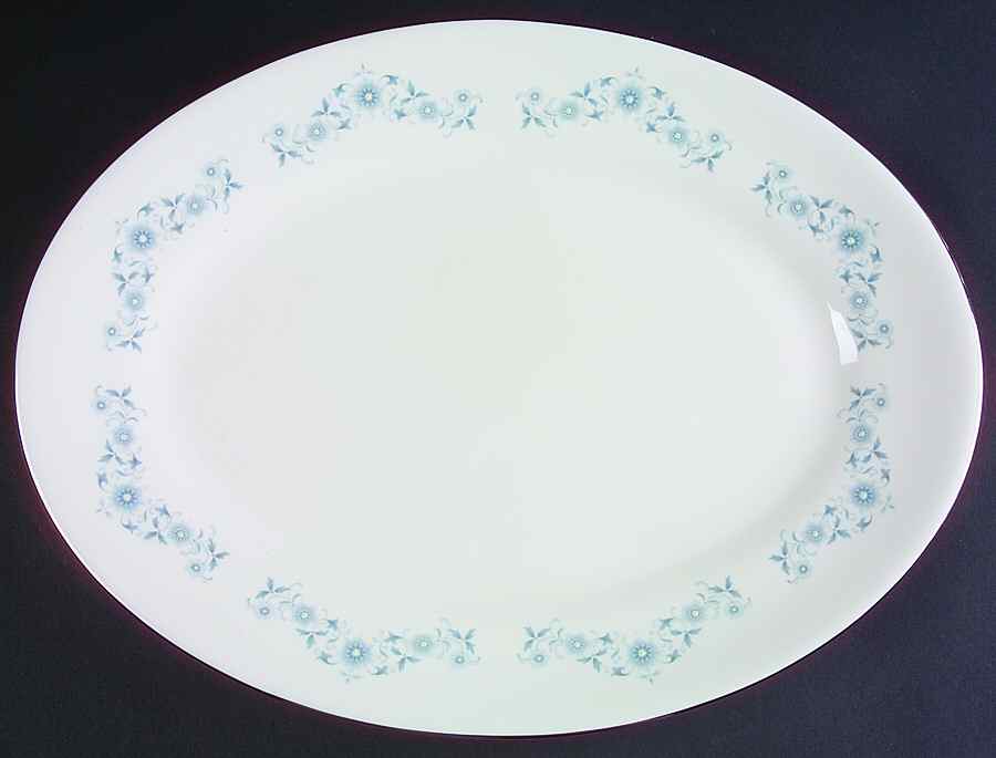 Josephine Blue 15" Oval Serving Platter by Wedgwood-1