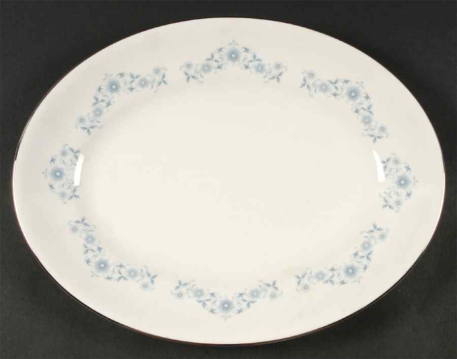 Josephine Blue 14" Oval Serving Platter by Wedgwood-1