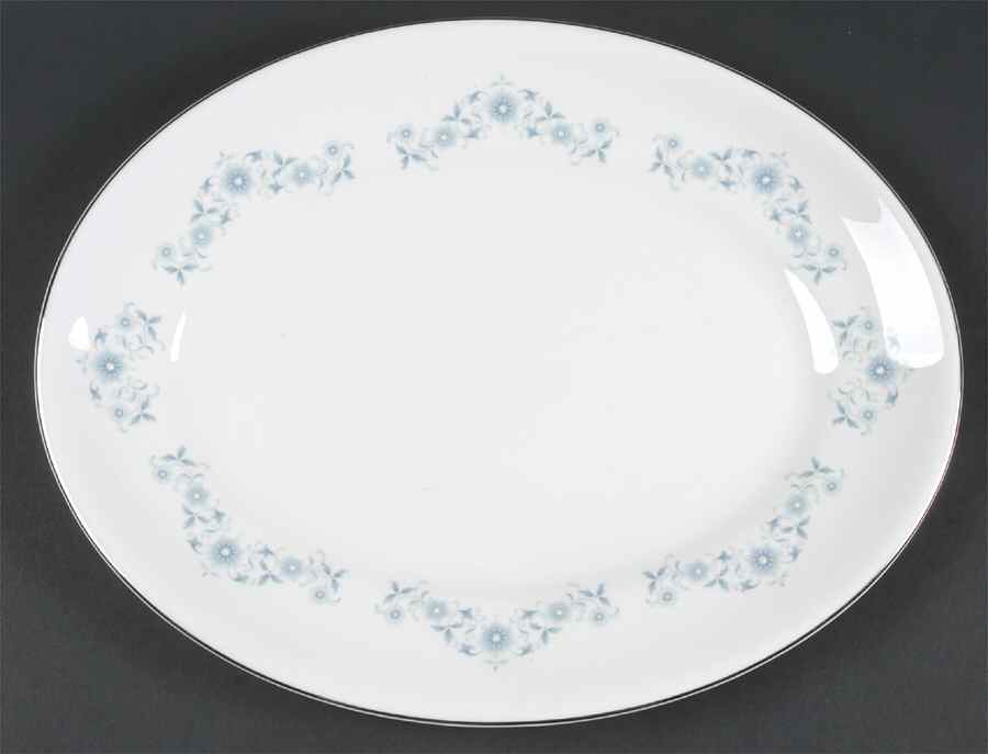 Josephine Blue 13" Oval Serving Platter by Wedgwood-1