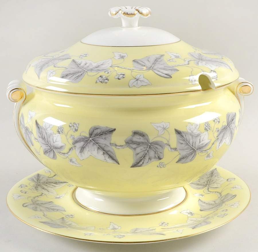 Josephine Yellow Tureen & Lid w/Underplate by Wedgwood-1