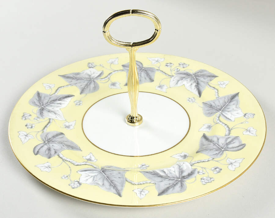 Josephine Yellow Round Serving Plate with Center Handle (Dp) Hc by Wedgwood-1