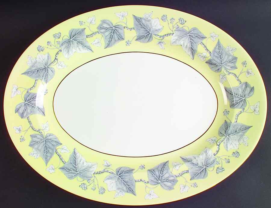 Josephine Yellow 17" Oval Serving Platter by Wedgwood-1