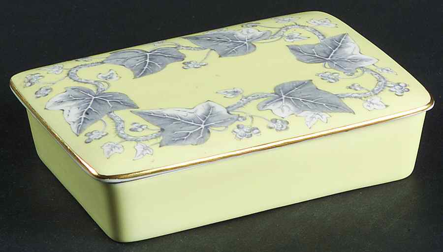 Josephine Yellow Cigarette Box & Lid by Wedgwood-1