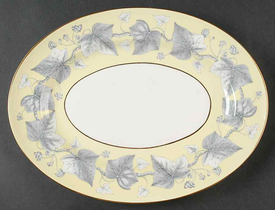 Josephine Yellow 13" Oval Serving Platter by Wedgwood-1