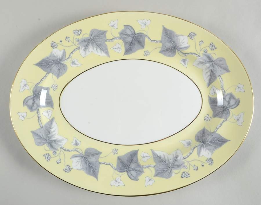 Josephine Yellow 15" Oval Serving Platter by Wedgwood-1