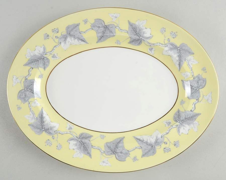 Josephine Yellow 13" Oval Serving Platter by Wedgwood-1