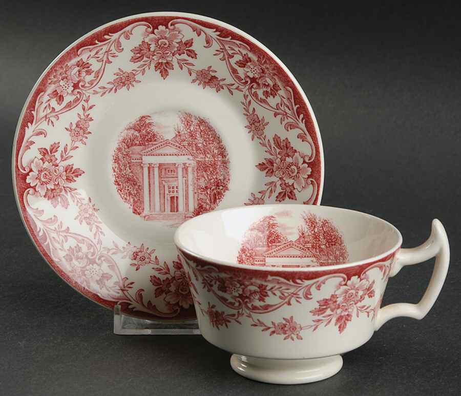 Judson College Pink Footed Cup & Saucer Set by Wedgwood-1