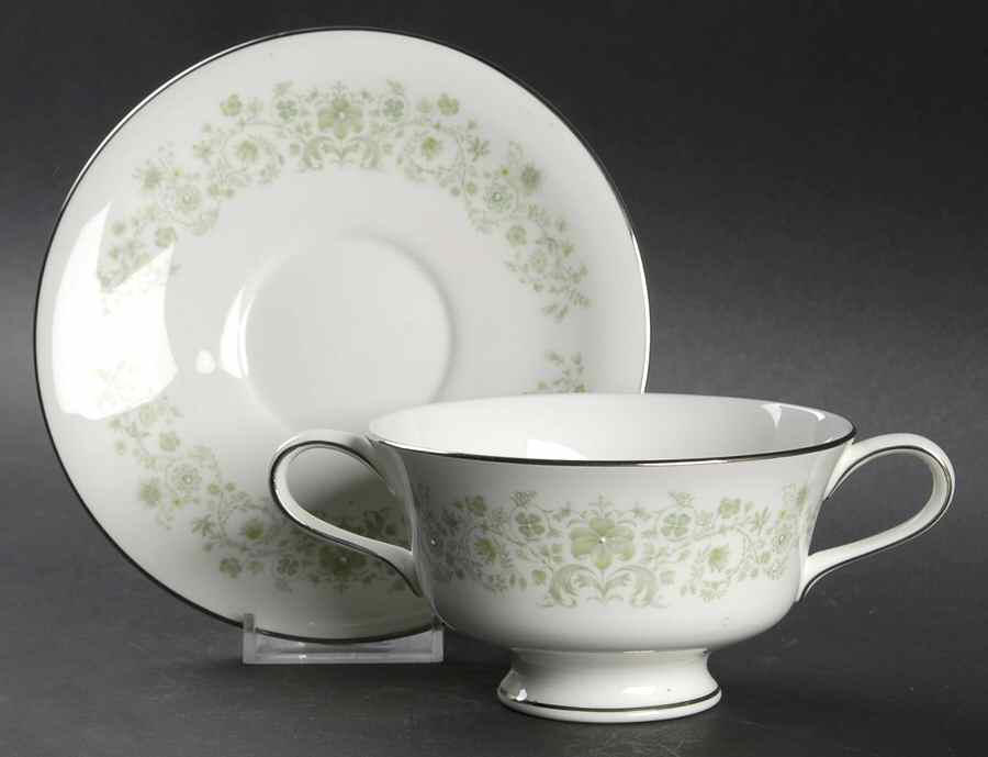 Katherine Footed Cream Soup Bowl & Saucer Set by Wedgwood-1
