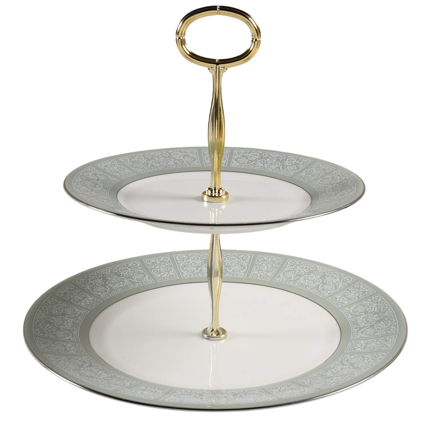 Kenilworth 6 5/8"-10"  2 Tiered Serving Tray (Dp, Sp) HC by Wedgwood-1