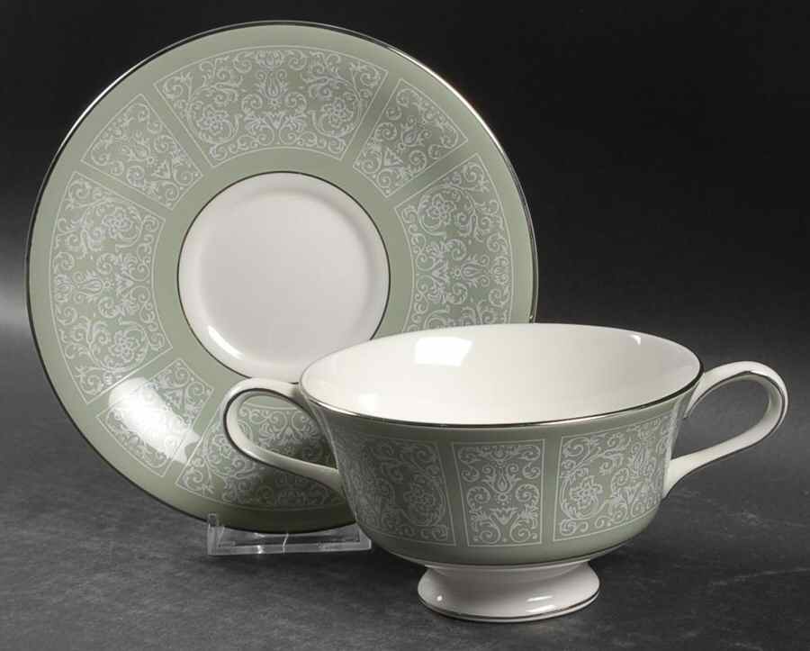 Kenilworth Footed Cream Soup Bowl & Saucer Set by Wedgwood-1