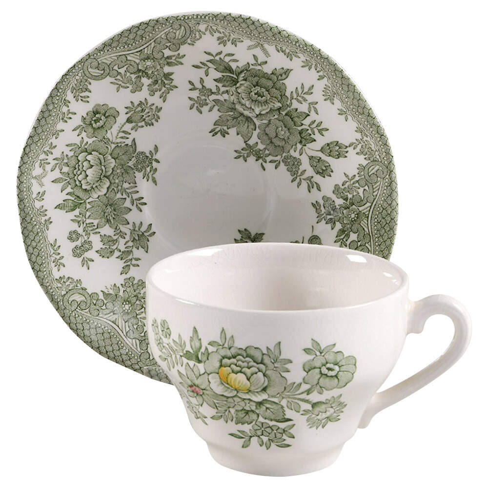 Kent Green Multicolor Flat Cup & Saucer Set by Wedgwood-1