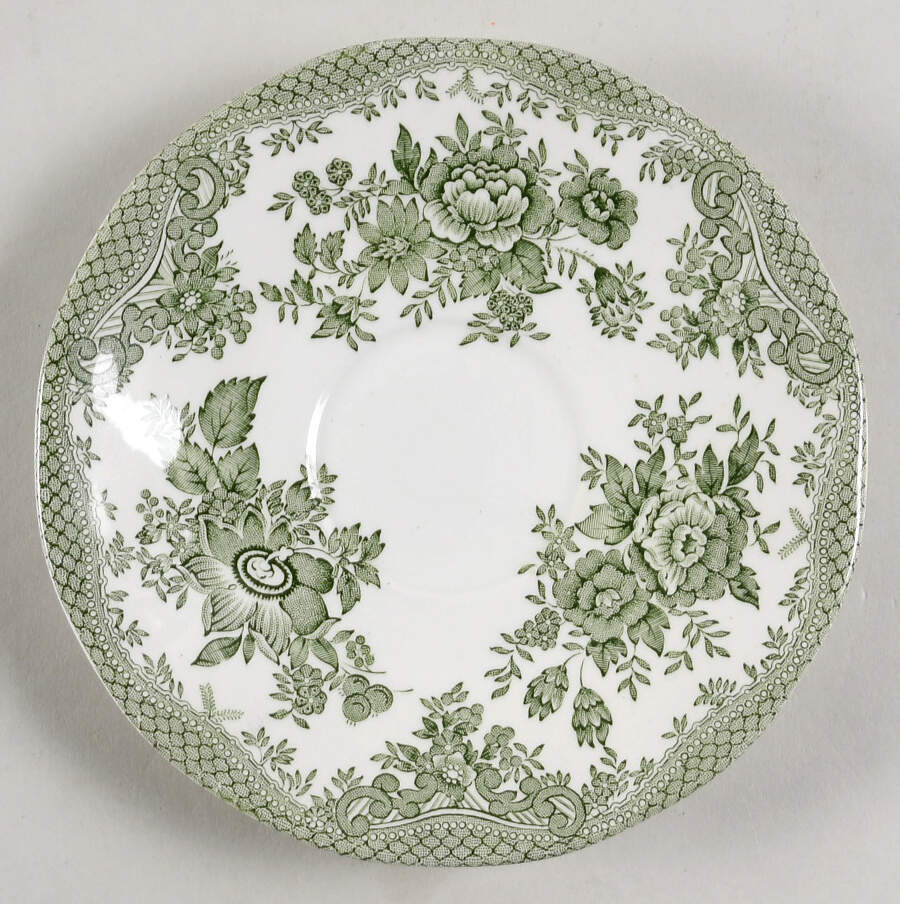Kent Green Multicolor Saucer for Flat Cup by Wedgwood-1