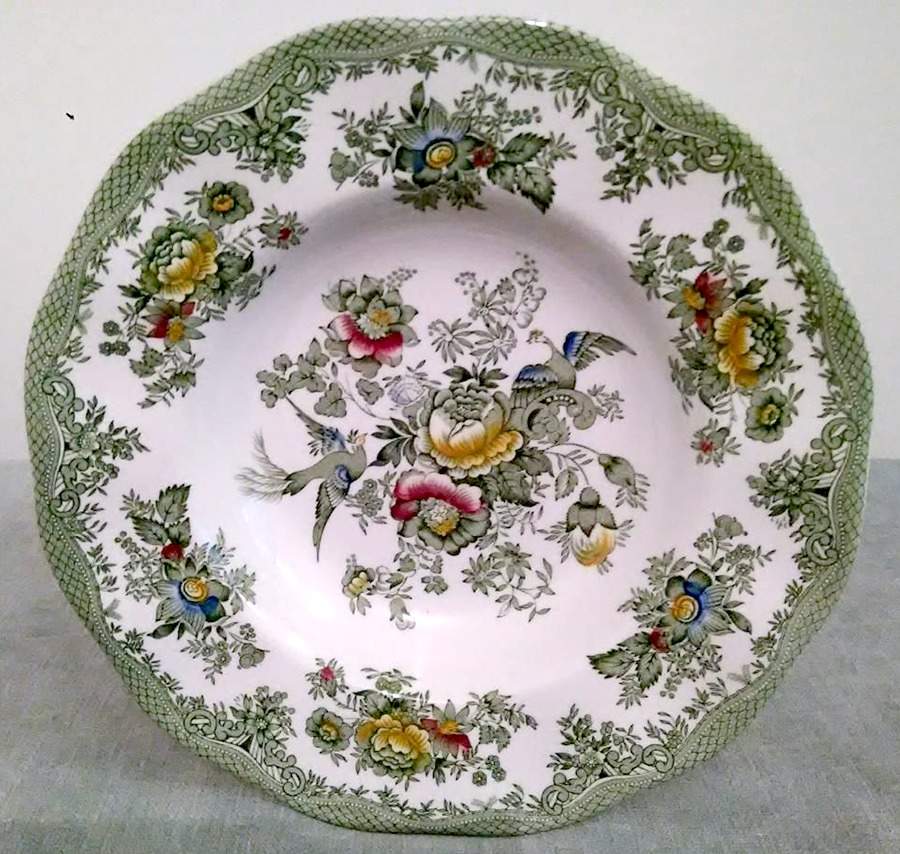 Kent Green Multicolor Large Rim Soup Bowl by Wedgwood-1
