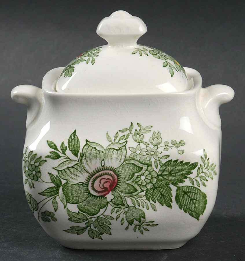 Kent Green Multicolor Sugar Bowl & Lid by Wedgwood-1