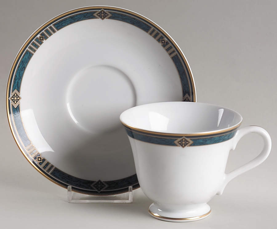 Kenyon Footed Cup & Saucer Set by Wedgwood-1
