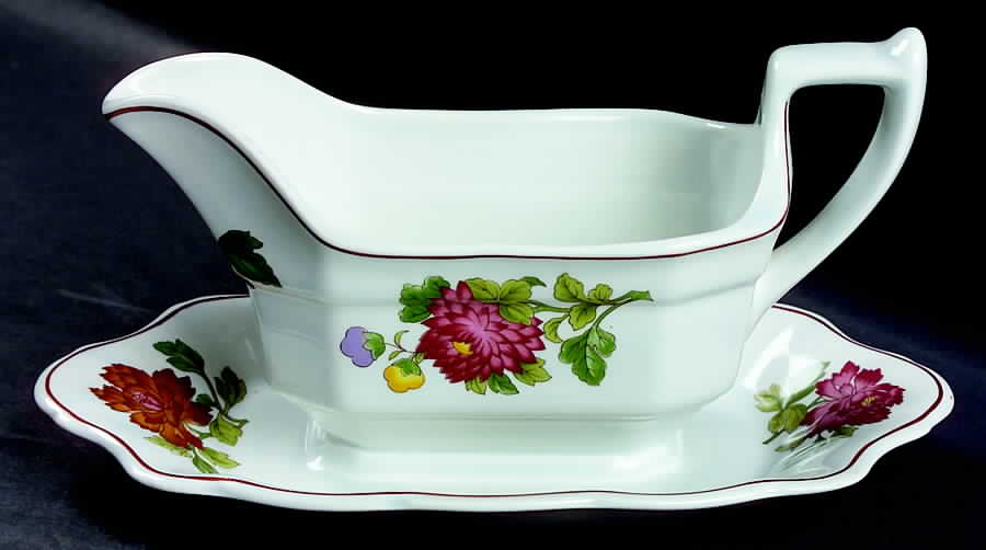 Kimono Gravy Boat with Attached Underplate by Wedgwood-1