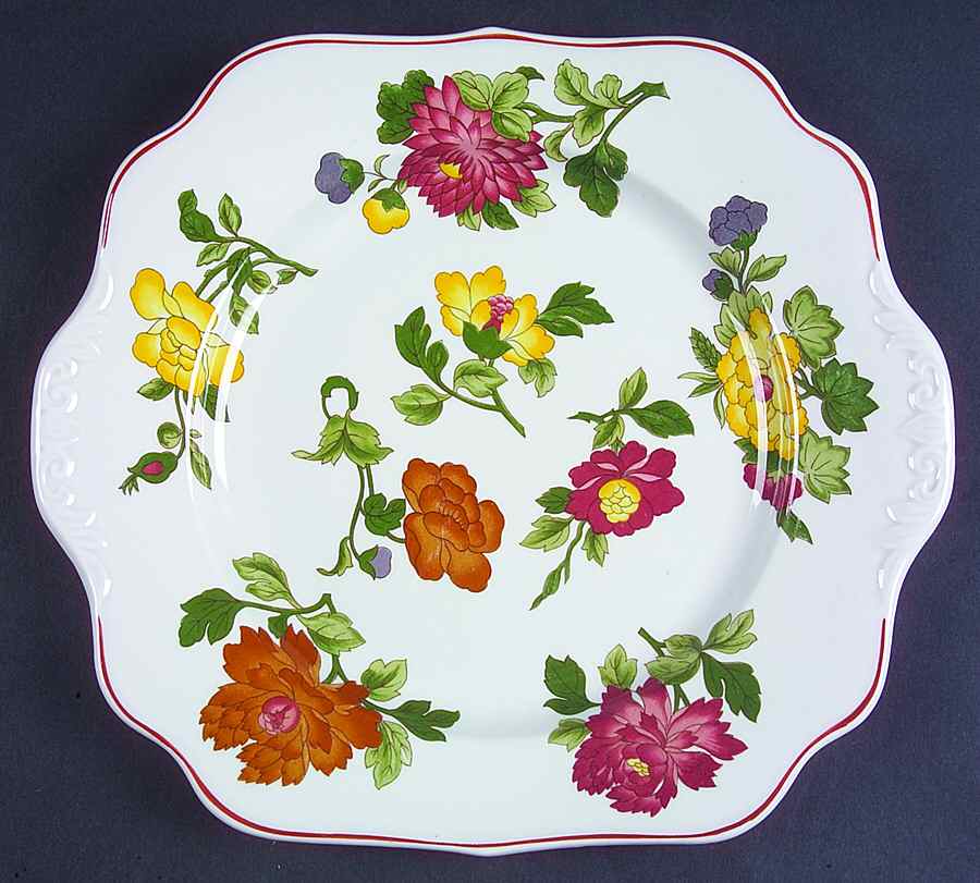 Kimono Square Handled Cake Plate by Wedgwood-1