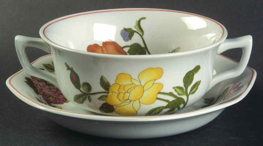 Kimono Flat Cream Soup Bowl & Saucer Set by Wedgwood-1