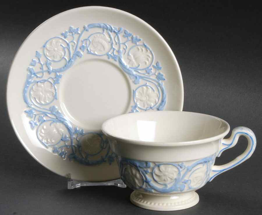 Kingston Blue Footed Cup & Saucer Set by Wedgwood-1