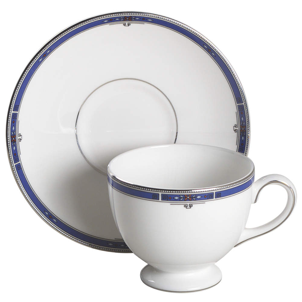 Kingsbridge Leigh Shape Footed Cup & Saucer Set by Wedgwood-1