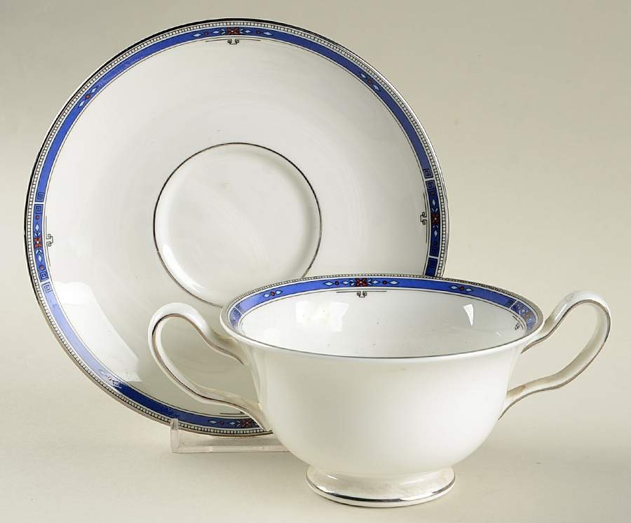 Kingsbridge Footed Cream Soup Bowl & Saucer Set by Wedgwood-1