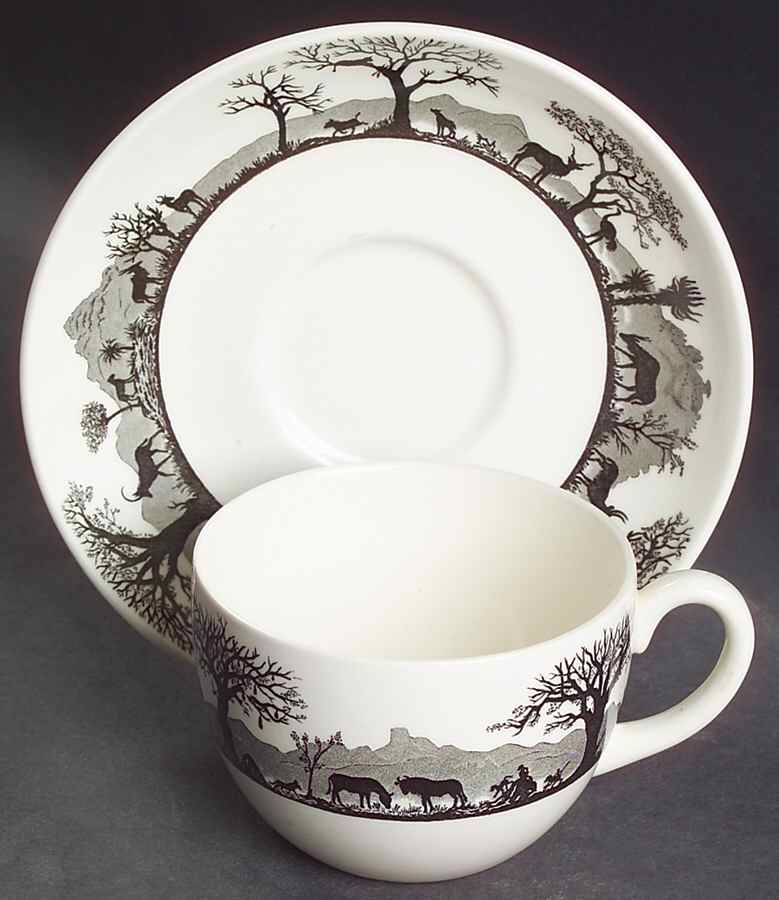 Kruger National Park Kruger Park Stamp Flat Cup & Saucer Set by Wedgwood-1