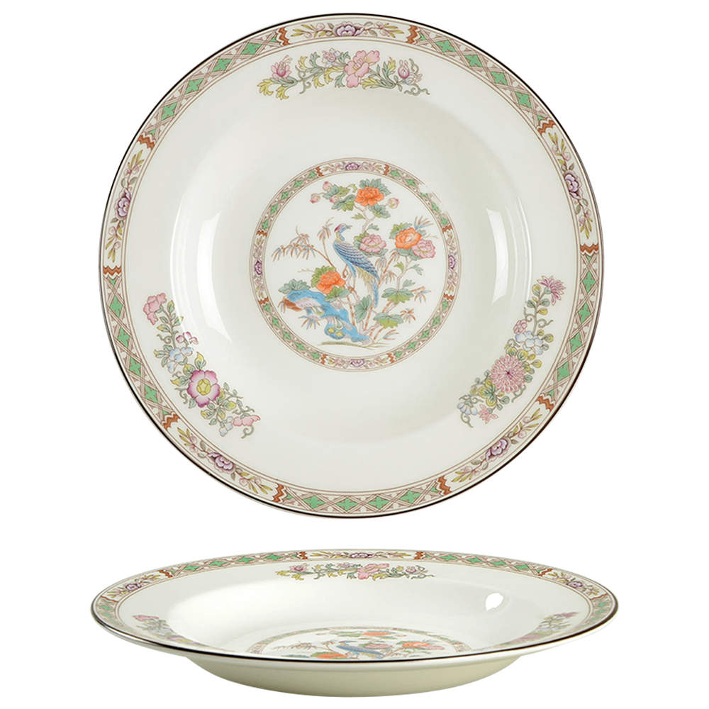 Kutani Crane Large Rim Soup Bowl by Wedgwood-1