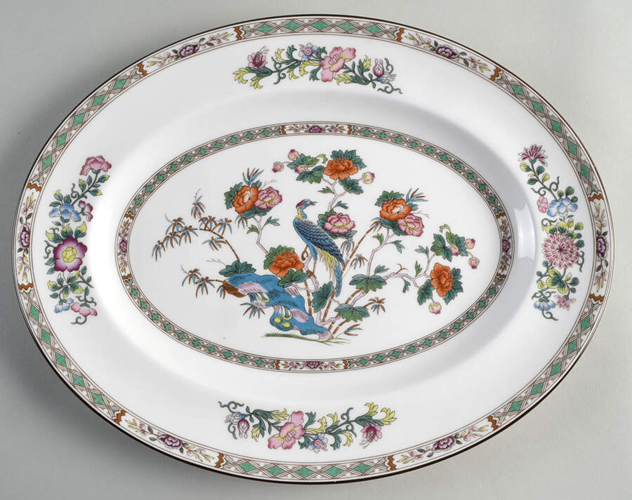 Kutani Crane 13" Oval Serving Platter by Wedgwood-1