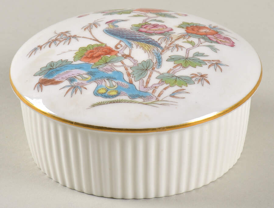 Kutani Crane 4" Round Box & Lid by Wedgwood-1